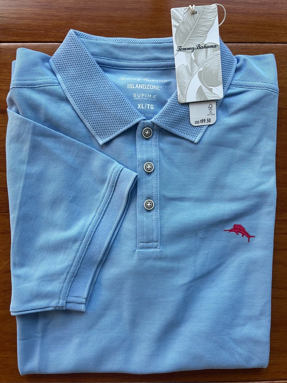 Tommy Bahama Men’s Polo Shirt Emfielder 2.0 SZ XL Light Sky NWT $99